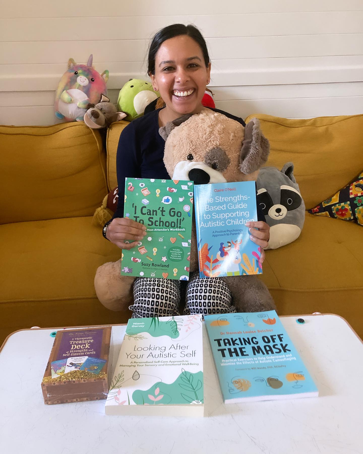 Roxanne with therapeutic books and toys